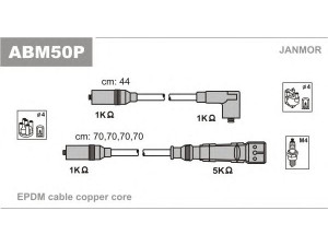 JANMOR ABM50P uždegimo laido komplektas 
 Kibirkšties / kaitinamasis uždegimas -> Uždegimo laidai/jungtys