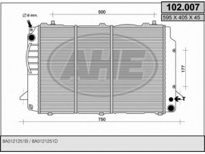 AHE 102.007 radiatorius, variklio aušinimas 
 Aušinimo sistema -> Radiatorius/alyvos aušintuvas -> Radiatorius/dalys
8A0121251B