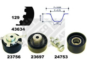 MAPCO 23608 paskirstymo diržo komplektas 
 Techninės priežiūros dalys -> Papildomas remontas