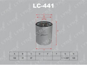 LYNXauto LC-441 alyvos filtras
5-87310-504-0, 8-94160-964-1, 8-94321-219-0