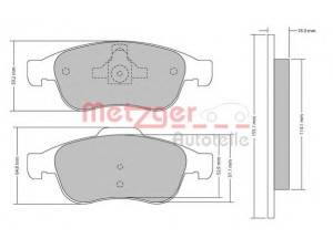 METZGER 1170265 stabdžių trinkelių rinkinys, diskinis stabdys 
 Techninės priežiūros dalys -> Papildomas remontas
4106 059 61R, 4106 071 15R, 4406 039 05R