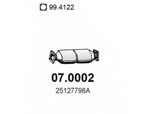 ASSO 07.0002 katalizatoriaus keitiklis 
 Išmetimo sistema -> Katalizatoriaus keitiklis
25127798, 25127798A, 25127798B