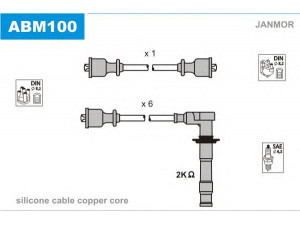 JANMOR ABM100 uždegimo laido komplektas 
 Kibirkšties / kaitinamasis uždegimas -> Uždegimo laidai/jungtys
90160906100, 90160910000