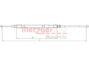 METZGER 10.4157 trosas, stovėjimo stabdys 
 Stabdžių sistema -> Valdymo svirtys/trosai
3440 6 761 098, 3440 6 770 602