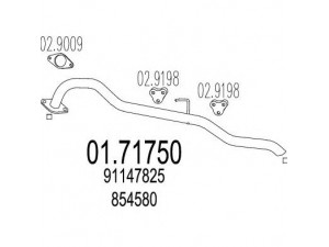 MTS 01.71750 išleidimo kolektorius 
 Išmetimo sistema -> Išmetimo vamzdžiai
854580, 91147825
