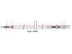 BENDIX 431046B trosas, stovėjimo stabdys 
 Stabdžių sistema -> Valdymo svirtys/trosai
7701348267