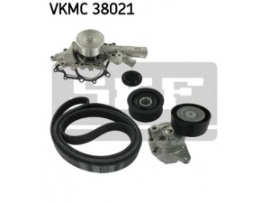 SKF VKMC 38021 vandens siurblys + V formos rumbuotas diržas, komplektas 
 Diržinė pavara -> Dirželio skriemulys
059 903 341 A, 059 903 341 E, 059 903 341 J
