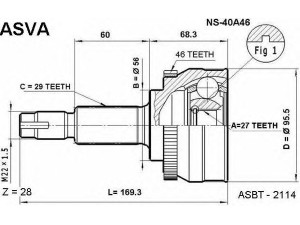 ASVA NS-40A46 jungčių komplektas, kardaninis velenas 
 Ratų pavara -> Sujungimai/komplektas
39100-2Y016, 39100-2Y115, 39100-31U10