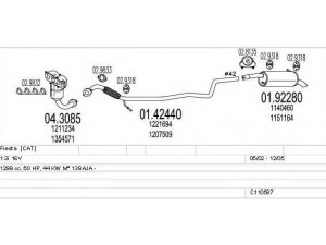 MTS C110587007726 išmetimo sistema 
 Išmetimo sistema -> Išmetimo sistema, visa