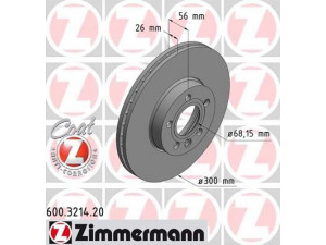 ZIMMERMANN 600.3214.20 stabdžių diskas 
 Dviratė transporto priemonės -> Stabdžių sistema -> Stabdžių diskai / priedai
7D0 615 301, 7D0 615 301 B