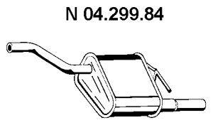 EBERSPÄCHER 04.299.84 galinis duslintuvas 
 Išmetimo sistema -> Duslintuvas
1 065 250, 1 121 652, 1 230 839