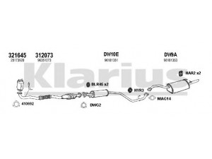 KLARIUS 310064U išmetimo sistema 
 Išmetimo sistema -> Išmetimo sistema, visa