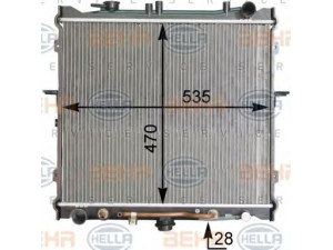 HELLA 8MK 376 763-511 radiatorius, variklio aušinimas 
 Aušinimo sistema -> Radiatorius/alyvos aušintuvas -> Radiatorius/dalys
0K022-15200A