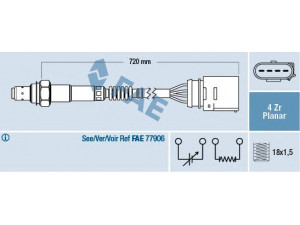 FAE 77204 lambda jutiklis 
 Variklis -> Variklio elektra
06C 906 265, 058 906 265 C, 06A 906 262 AM