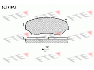 FTE BL1918A1 stabdžių trinkelių rinkinys, diskinis stabdys 
 Techninės priežiūros dalys -> Papildomas remontas
CA 350 011, MN 102 615, MR 334 950