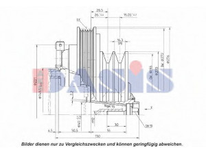 AKS DASIS 851293N magnetinė sankaba, oro kondicionieriaus kompresorius