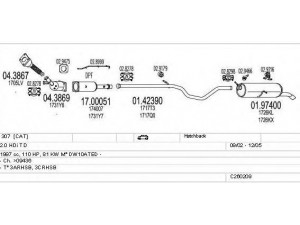 MTS C260209006108 išmetimo sistema 
 Išmetimo sistema -> Išmetimo sistema, visa