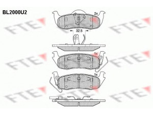 FTE BL2000U2 stabdžių trinkelių rinkinys, diskinis stabdys 
 Techninės priežiūros dalys -> Papildomas remontas
05080871AA, 05080871AB, 05080871AA
