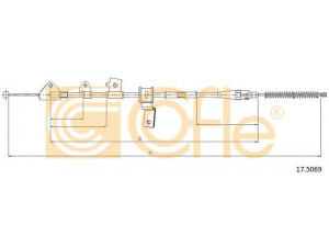 COFLE 17.5069 trosas, stovėjimo stabdys 
 Stabdžių sistema -> Valdymo svirtys/trosai
365304A00C, 54401M68K00