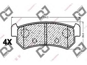 DJ PARTS BP1172 stabdžių trinkelių rinkinys, diskinis stabdys 
 Techninės priežiūros dalys -> Papildomas remontas
96405131