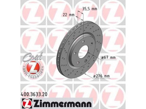 ZIMMERMANN 400.3633.20 stabdžių diskas 
 Stabdžių sistema -> Diskinis stabdys -> Stabdžių diskas
168 421 0712