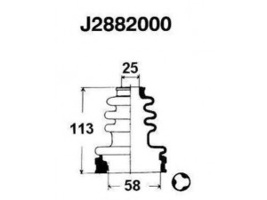 NIPPARTS J2882000 gofruotoji membrana, kardaninis velenas 
 Ratų pavara -> Gofruotoji membrana
04438-12050, 04438-12060, 04438-17031