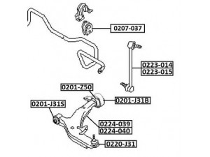 ASVA 0201-J31S valdymo svirties/išilginių svirčių įvorė 
 Ašies montavimas/vairavimo mechanizmas/ratai -> Valdymo svirtis/pasukamosios svirties sujungimas -> Montavimas/sutvirtinimas
54500-9W200, 54501-9W200, 54501-9W20C