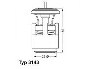 WAHLER 3143.87D termostatas, aušinimo skystis 
 Aušinimo sistema -> Termostatas/tarpiklis -> Thermostat
032 121 110 B, 032 121 110 P, 032 121 110 B