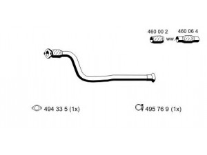 ERNST 522540 išleidimo kolektorius 
 Išmetimo sistema -> Išmetimo vamzdžiai
82 00 044 653, 82 00 468 538