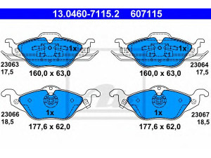 ATE 13.0460-7115.2 stabdžių trinkelių rinkinys, diskinis stabdys 
 Techninės priežiūros dalys -> Papildomas remontas
16 05 000, 16 05 034, 16 05 070