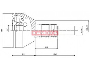 KAMOKA 6035 jungčių komplektas, kardaninis velenas 
 Ratų pavara -> Sujungimai/komplektas
1603233, 93173409, 71740557