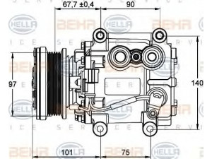 HELLA 8FK 351 134-221 kompresorius, oro kondicionierius 
 Oro kondicionavimas -> Kompresorius/dalys
AJ81 2568, XR8 1888 4, XR81188