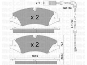 METELLI 22-0836-1K stabdžių trinkelių rinkinys, diskinis stabdys 
 Techninės priežiūros dalys -> Papildomas remontas