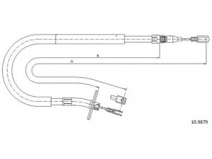 CABOR 10.9879 trosas, stovėjimo stabdys 
 Stabdžių sistema -> Valdymo svirtys/trosai
6674204685