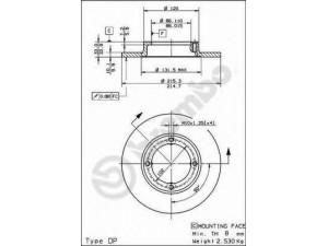 BREMBO 08.5026.10 stabdžių diskas 
 Stabdžių sistema -> Diskinis stabdys -> Stabdžių diskas
5551178400, 5551178401, 5551182000