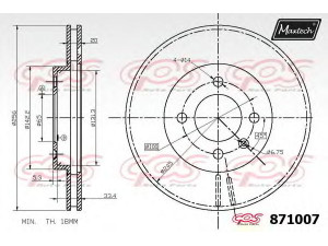 MAXTECH 871007.6880 stabdžių diskas 
 Stabdžių sistema -> Diskinis stabdys -> Stabdžių diskas
321 615 301 D, 6N0 615 301 D