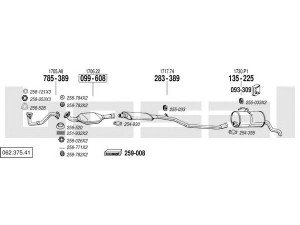 BOSAL 062.375.41 išmetimo sistema 
 Išmetimo sistema -> Išmetimo sistema, visa