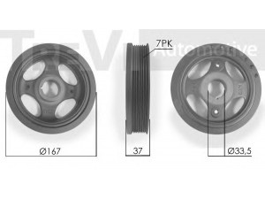 TREVI AUTOMOTIVE PC1104 skriemulys, alkūninis velenas 
 Diržinė pavara -> Dirželio skriemulys
134080R011, 134080R030