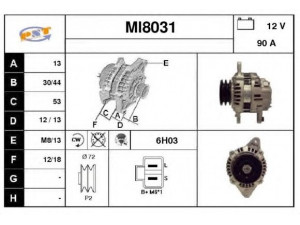 SNRA MI8031 kintamosios srovės generatorius
A3T09199, A3TA3098, ME201837