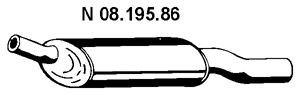 EBERSPÄCHER 08.195.86 galinis duslintuvas 
 Išmetimo sistema -> Duslintuvas
58 52 978, 8 52 797