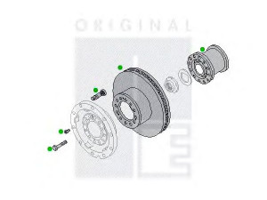 PE Automotive 2311-01632-0424-03 rato stebulė; stabdžių diskas