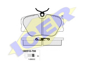 ICER 180510-700 stabdžių trinkelių rinkinys, diskinis stabdys 
 Techninės priežiūros dalys -> Papildomas remontas
000 142 99 20, 000 420 07 20, 000 420 99 20