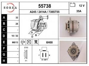 EAI 55738 kintamosios srovės generatorius
31100634004, 31100634811, 31100657004