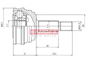KAMOKA 7010 jungčių komplektas, kardaninis velenas 
 Ratų pavara -> Sujungimai/komplektas
171 407 311 D, 321 498 099, 823 407 313