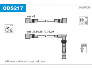 JANMOR ODS217 uždegimo laido komplektas 
 Kibirkšties / kaitinamasis uždegimas -> Uždegimo laidai/jungtys
1612522, 1612585, 90392517, 90466281