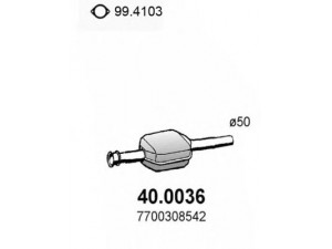 ASSO 40.0036 katalizatoriaus keitiklis 
 Išmetimo sistema -> Katalizatoriaus keitiklis
7700308542