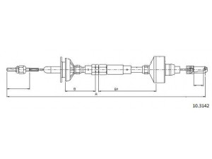 CABOR 10.3142 sankabos trosas 
 Dviratė transporto priemonės -> Kabeliai ir tachometro velenaai -> Sankabos trosas
191721335AB, 191721335AB