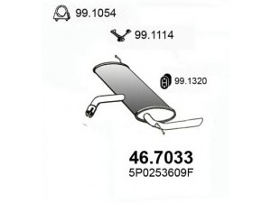 ASSO 46.7033 galinis duslintuvas 
 Išmetimo sistema -> Duslintuvas
5P0253609F