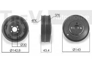TREVI AUTOMOTIVE PC1249 skriemulys, alkūninis velenas 
 Diržinė pavara -> Dirželio skriemulys
06B105243D, 06B105243D, 06B105243D