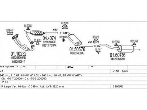 MTS C380580006494 išmetimo sistema 
 Išmetimo sistema -> Išmetimo sistema, visa